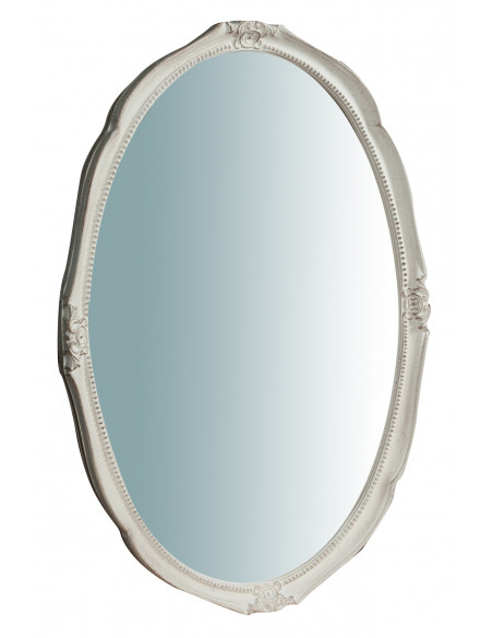 Specchiera da parete verticale/orizzontale in legno finitura bianca anticata Made in Italy L53xPR3,5xH72 cm