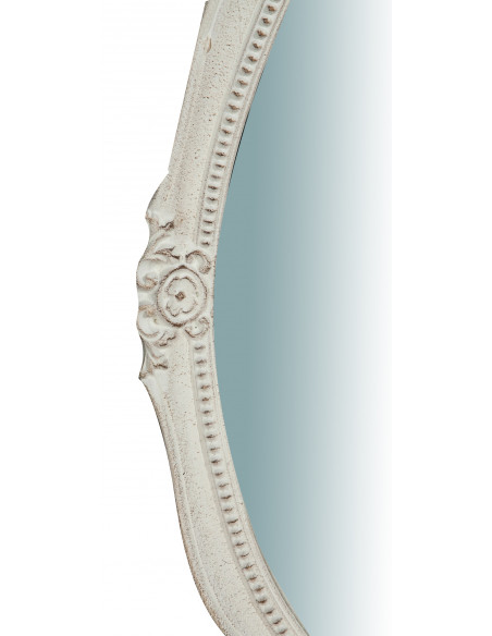 Specchiera da parete verticale/orizzontale in legno finitura bianca anticata Made in Italy L37xPR3,5xH51 cm - Biscottini.it
