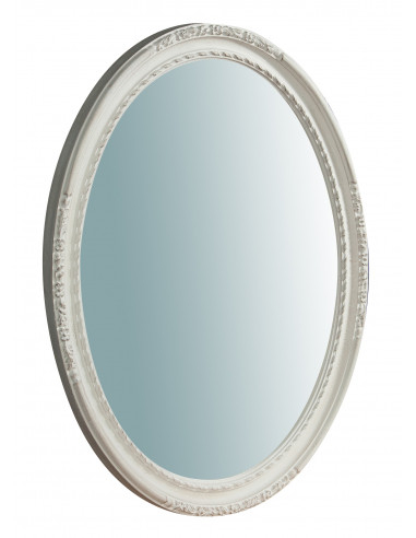 Espelho de parede vertical/horizontal de madeira com acabamento branco antigo Made in Italy L72xDP4,5xH91 cm - Biscottini.it