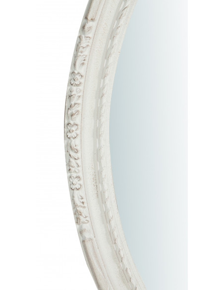 Espelho de parede vertical/horizontal de madeira com acabamento branco antigo Made in Italy L72xDP4,5xH91 cm - Biscottini.it