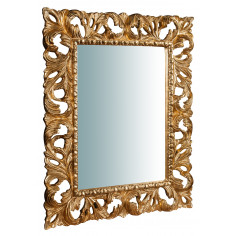 Espelho de parede vertical/horizontal de madeira com acabamento em folha de ouro antigo Made in Italy L74xDP6xH94 cm - Biscottin