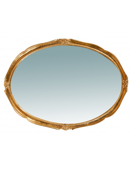 Espelho de parede vertical/horizontal de madeira com acabamento em folha de ouro antigo Made in Italy L82xDP5xH101 cm - Biscotti