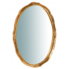 Specchiera da parete verticale/orizzontale in legno finitura foglia oro anticato Made in Italy L82xPR5xH101 cm - Biscottini.it