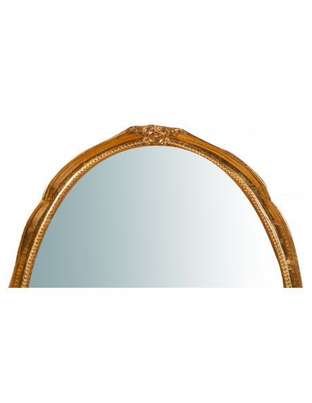 Espelho de parede vertical/horizontal de madeira com acabamento em folha de ouro antigo Made in Italy L82xDP5xH101 cm - Biscotti