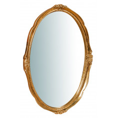 Specchiera da parete verticale/orizzontale in legno finitura foglia oro anticato Made in Italy L43xPR3,5xH61 cm - Biscottini.it