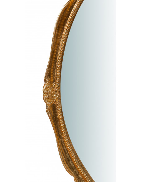 Espelho de parede vertical/horizontal de madeira com acabamento em folha de ouro antigo Made in Italy L43xDP3,5xH61 cm - Biscott