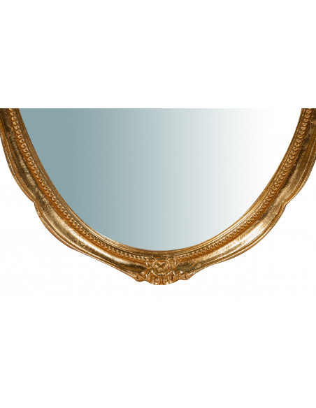 Specchiera da parete verticale/orizzontale in legno finitura foglia oro anticato Made in Italy L43xPR3,5xH61 cm - Biscottini.it