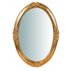 Espelho de parede vertical/horizontal de madeira com acabamento em folha de ouro antigo Made in Italy L46xDP2,5xH65 cm - Biscott