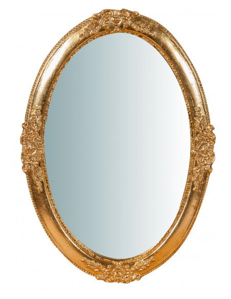 Specchiera da parete verticale/orizzontale in legno finitura foglia oro anticato Made in Italy L46xPR2,5xH65 cm - Biscottini.it