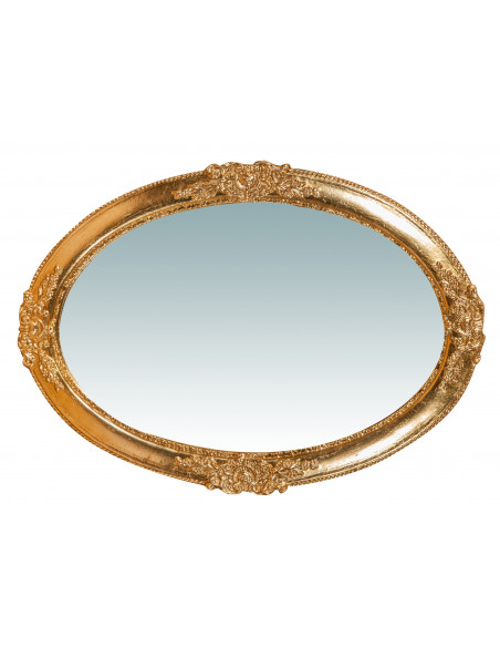 Espelho de parede vertical/horizontal de madeira com acabamento em folha de ouro antigo Made in Italy L46xDP2,5xH65 cm - Biscott