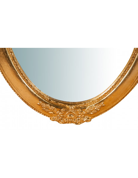 Espelho de parede vertical/horizontal de madeira com acabamento em folha de ouro antigo Made in Italy L46xDP2,5xH65 cm - Biscott