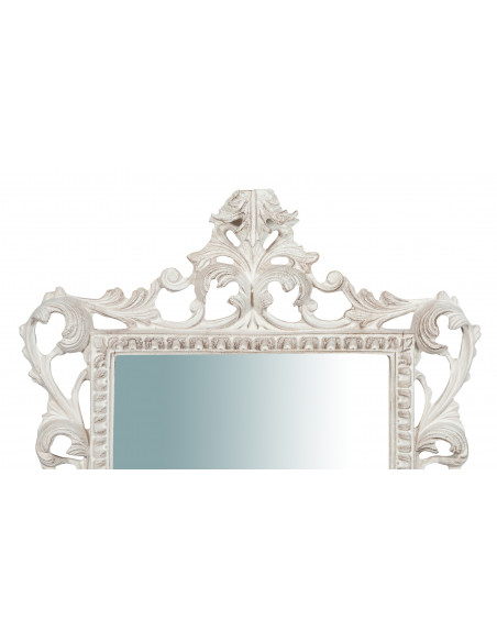 Specchiera da parete in legno finitura bianco anticato Made in Italy L45XPR4XH61 cm - Biscottini.it