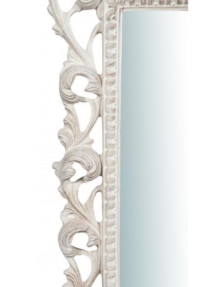 Specchiera da parete in legno finitura bianco anticato Made in Italy L45XPR4XH61 cm - Biscottini.it
