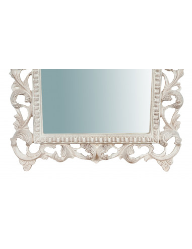 Espelho de parede de madeira com acabamento branco antigo Made in Italy L45XDP4XH61 cm - Biscottini.it Espelho de parede de madeira com acabamento branco antigo Made in Italy L45XDP4XH61 cm - Biscottini.it