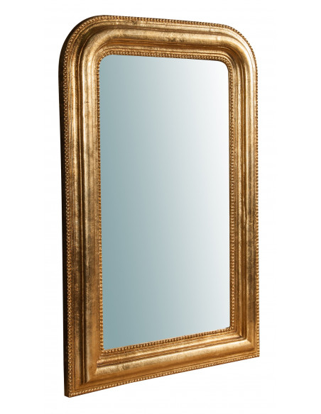 Specchiera da parete in legno finitura foglia oro anticato Made in Italy L52XPR5XH81 cm - Biscottini.it
