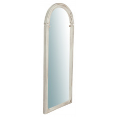 Specchiera da parete in legno finitura bianco anticato Made in Italy L35XH3XL84 cm - Biscottiini.it