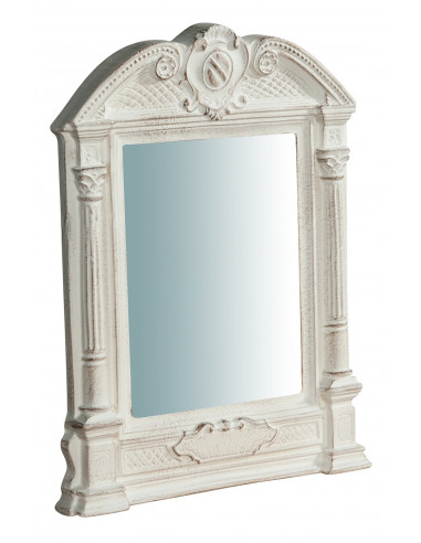 Specchiera da parete in legno finitura bianco anticato Made in Italy L23XPR3,5XH43 cm - Biscottini.it