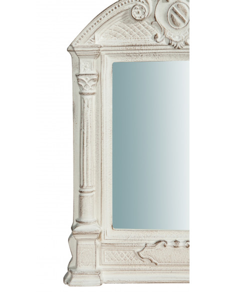 Specchiera da parete in legno finitura bianco anticato Made in Italy L23XPR3,5XH43 cm - Biscottini.it