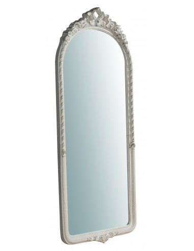 Specchiera da parete in legno finitura bianco anticato Made in Italy L40XPR4,5X90 cm - Biscottini.it