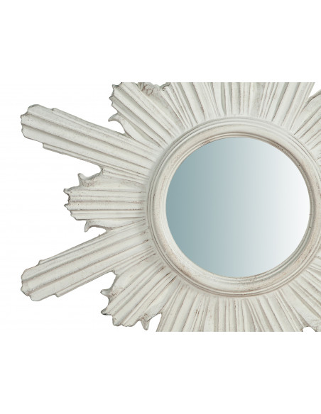 Specchiera da parete in legno finitura bianco anticato Made in Italy L60XPR4XH60 cm