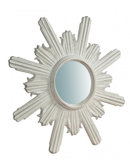 Specchiera da parete in legno finitura bianco anticato Made in Italy L60XPR4XH60 cm