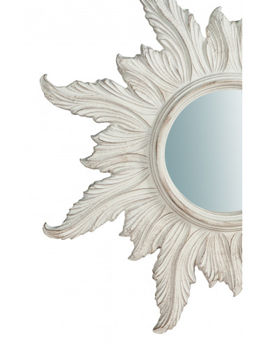 Specchiera da parete in legno finitura bianco anticato Made in Italy L58XPR4XH58 cm Specchiera da parete in legno finitura bianco anticato Made in Italy L58XPR4XH58 cm