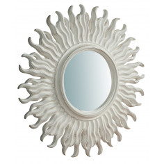 Espelho de parede de madeira com acabamento branco antigo Fabricado na Itália L46XDP4,5XH46 cm