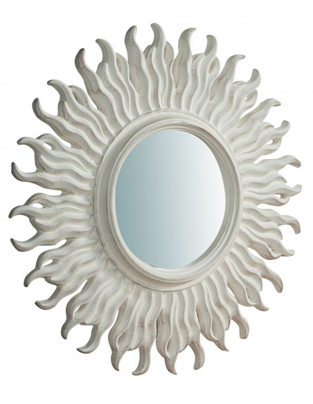 Specchiera da parete in legno finitura bianco anticato Made in Italy L46XPR4,5XH46 cm