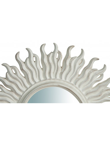 Specchiera da parete in legno finitura bianco anticato Made in Italy L46XPR4,5XH46 cm Specchiera da parete in legno finitura bianco anticato Made in Italy L46XPR4,5XH46 cm