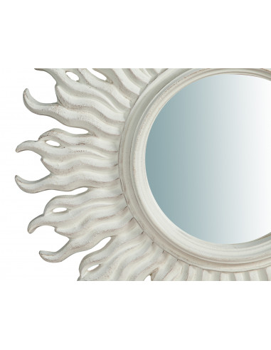 Specchiera da parete in legno finitura bianco anticato Made in Italy L46XPR4,5XH46 cm Specchiera da parete in legno finitura bianco anticato Made in Italy L46XPR4,5XH46 cm