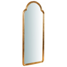 Specchiera da parete in legno finitura foglia oro anticato Made in Italy L40XPR3XH100 cm