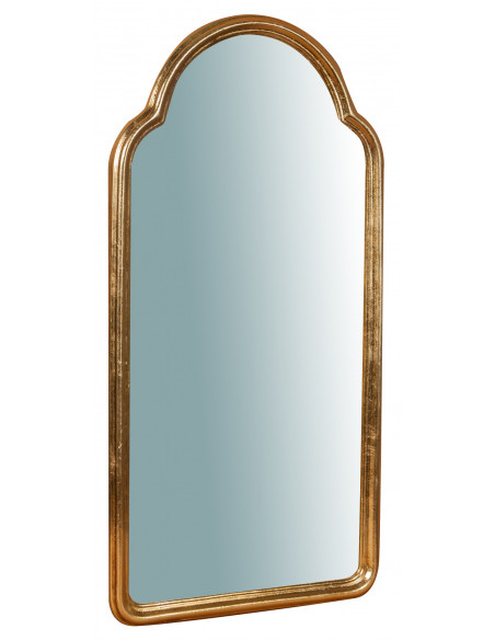 Espelho de parede de madeira com acabamento em folha de ouro antigo Made in Italy L40XDP2XH79 cm - Biscottini.it