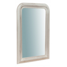 Espelho de parede de madeira com acabamento branco antigo Fabricado na Itália L43XDP3,5XH69 cm