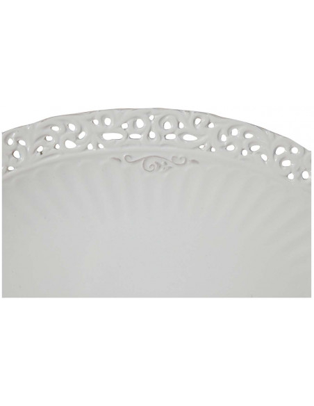 Vassoio ovale in porcellana bianca Shabby L35xPR25xH2,5 cm