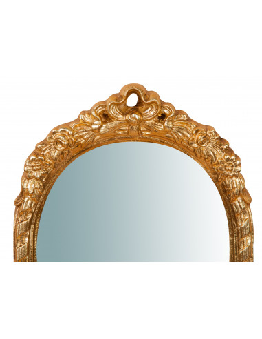 Specchiera da parete in legno finitura foglia oro anticato Made in Italy L28XPR3,5XH69 cm Specchiera da parete in legno finitura foglia oro anticato Made in Italy L28XPR3,5XH69 cm