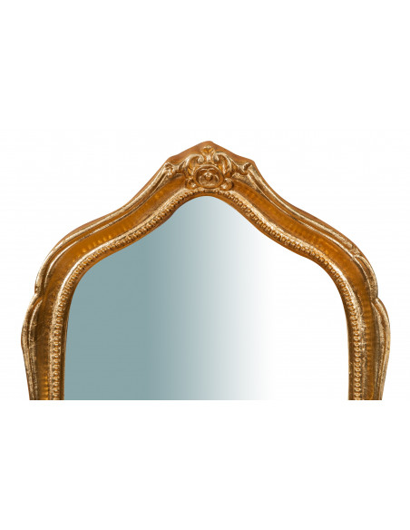 Specchiera da parete in legno finitura foglia oro anticato Made in Italy L32XPR2XH61 cm