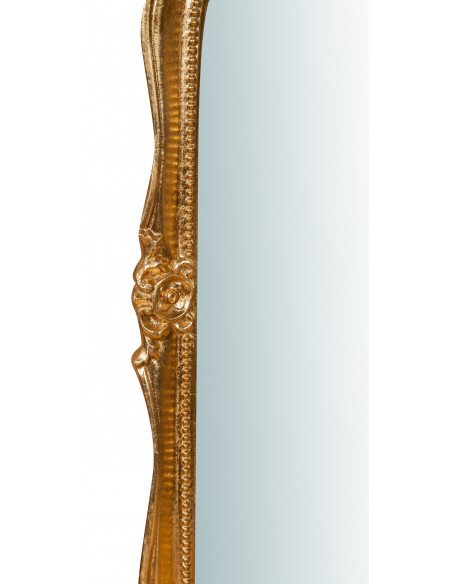 Specchiera da parete in legno finitura foglia oro anticato Made in Italy L32XPR2XH61 cm