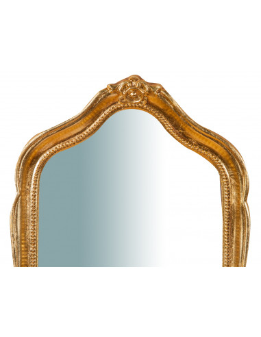 Specchiera da parete in legno finitura foglia oro anticato Made in Italy L33XPR3XH79 cm Specchiera da parete in legno finitura foglia oro anticato Made in Italy L33XPR3XH79 cm