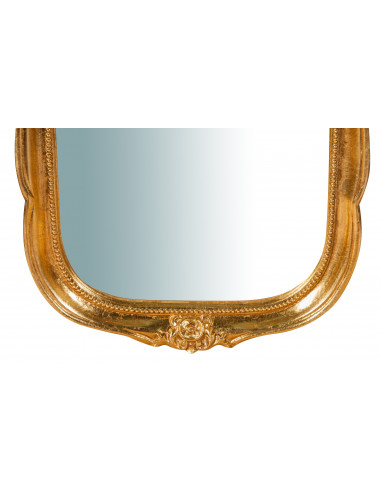 Specchiera da parete in legno finitura foglia oro anticato Made in Italy L33XPR3XH79 cm Specchiera da parete in legno finitura foglia oro anticato Made in Italy L33XPR3XH79 cm