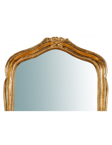 Espelho de parede de madeira com acabamento em folha de ouro antigo Fabricado na Itália W47XDP4XH100 cm Espelho de parede de madeira com acabamento em folha de ouro antigo Fabricado na Itália W47XDP4XH100 cm