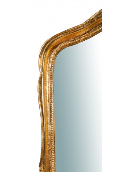 Specchiera da parete in legno finitura foglia oro anticato Made in Italy L47XPR4XH100 cm