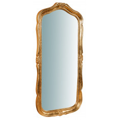 Espelho de parede de madeira com acabamento em folha de ouro antigo Fabricado na Itália W47XDP4XH100 cm