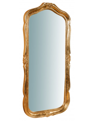 Specchiera da parete in legno finitura foglia oro anticato Made in Italy L47XPR4XH100 cm