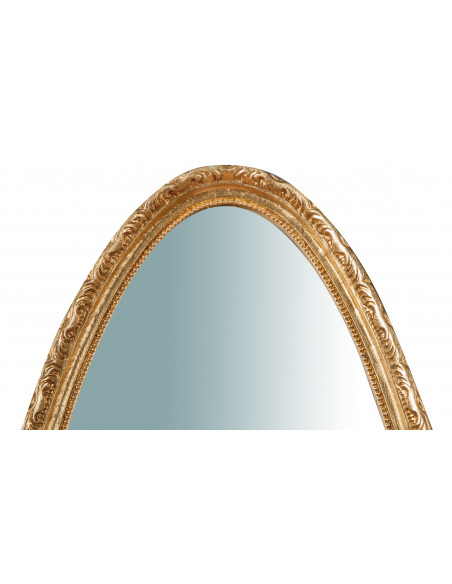 Specchiera da parete in legno finitura foglia oro anticato Made in Italy L52XPR4,5XH133 cm