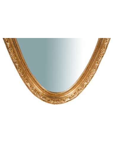 Specchiera da parete in legno finitura foglia oro anticato Made in Italy L52XPR4,5XH133 cm Specchiera da parete in legno finitura foglia oro anticato Made in Italy L52XPR4,5XH133 cm