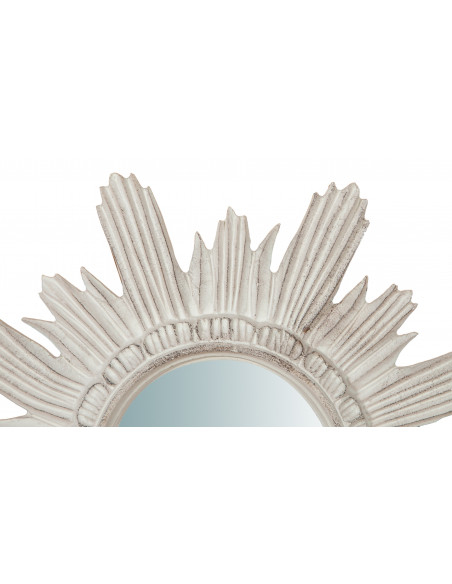 Espelho de parede de madeira com acabamento branco antigo Fabricado na Itália W43XDP4XH43 cm