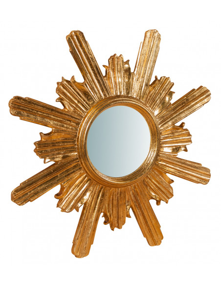 Specchiera da parete in legno finitura foglia oro anticato Made in Italy L60XPR4XH60 cm
