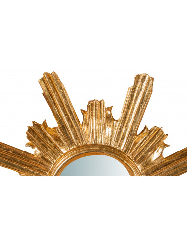 Specchiera da parete in legno finitura foglia oro anticato Made in Italy L60XPR4XH60 cm Specchiera da parete in legno finitura foglia oro anticato Made in Italy L60XPR4XH60 cm