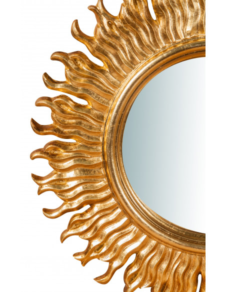 Specchiera da parete in legno finitura foglia oro anticato Made in Italy L56XPR5XH56 cm