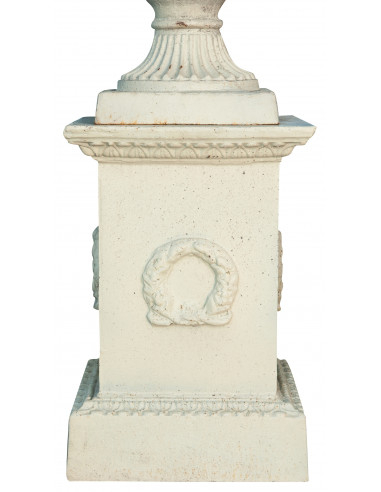 Vaso diam.125xH170 cm com base L35xDP35xH50 cm em ferro fundido - Biscottini.it Vaso diam.125xH170 cm com base L35xDP35xH50 cm em ferro fundido - Biscottini.it